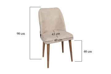 Berriaren Matstol i Tyg med Träben - Ljusbeige - Möbler - Matplats - Matstol & köksstol