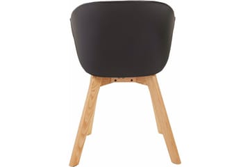 Berton Matstol Konstläder 2-pack - Svart/Ek - Möbler - Matplats - Matstol & köksstol