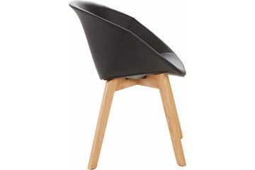 Berton Matstol Konstläder 2-pack - Svart/Ek - Möbler - Matplats - Matstol & köksstol