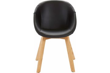 Berton Matstol Konstläder 2-pack - Svart/Ek - Möbler - Matplats - Matstol & köksstol