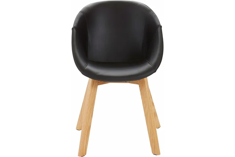 Berton Matstol Konstläder 2-pack - Svart/Ek - Möbler - Matplats - Matstol & köksstol