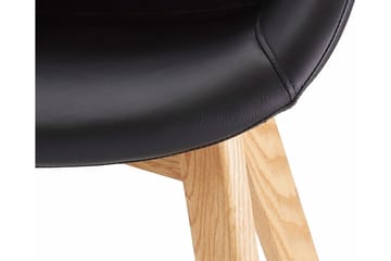 Berton Matstol Konstläder 2-pack - Svart/Ek - Möbler - Matplats - Matstol & köksstol