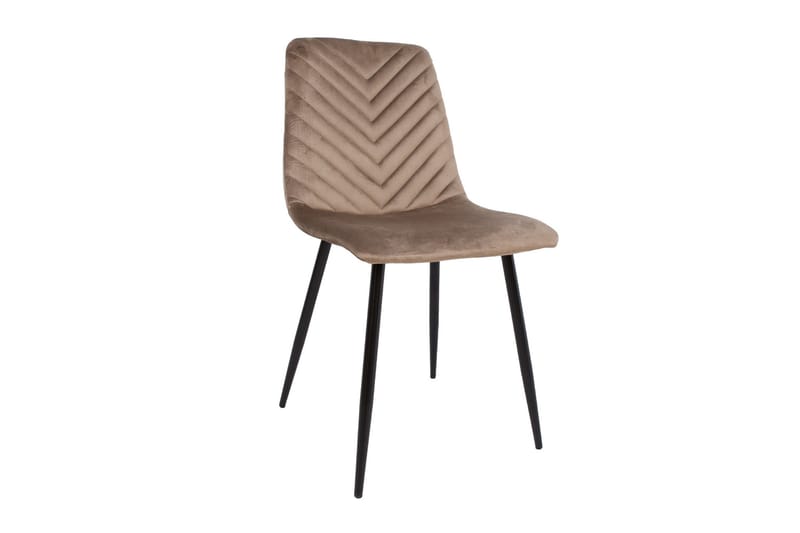 Brie Matstol i Sammet med Metallben, Beige