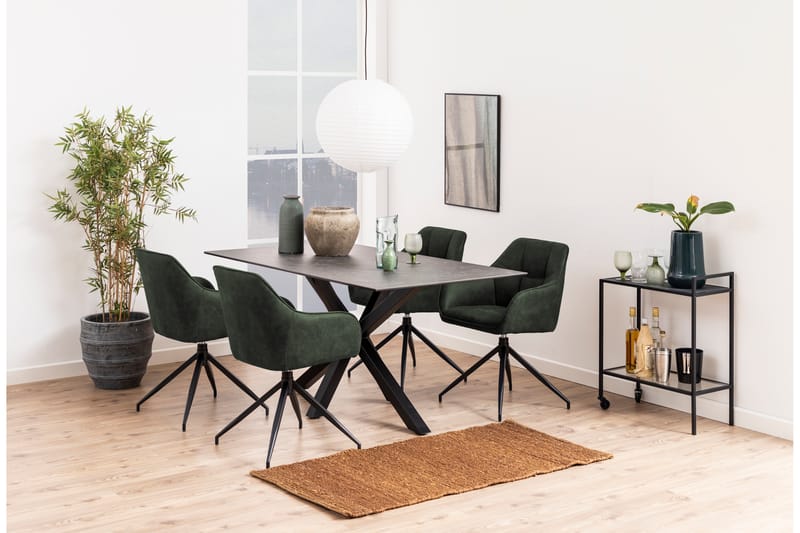 BRODHEAD Karmstol Spindelben Grön/Matt Svart - Möbler - Matplats - Matstol & köksstol