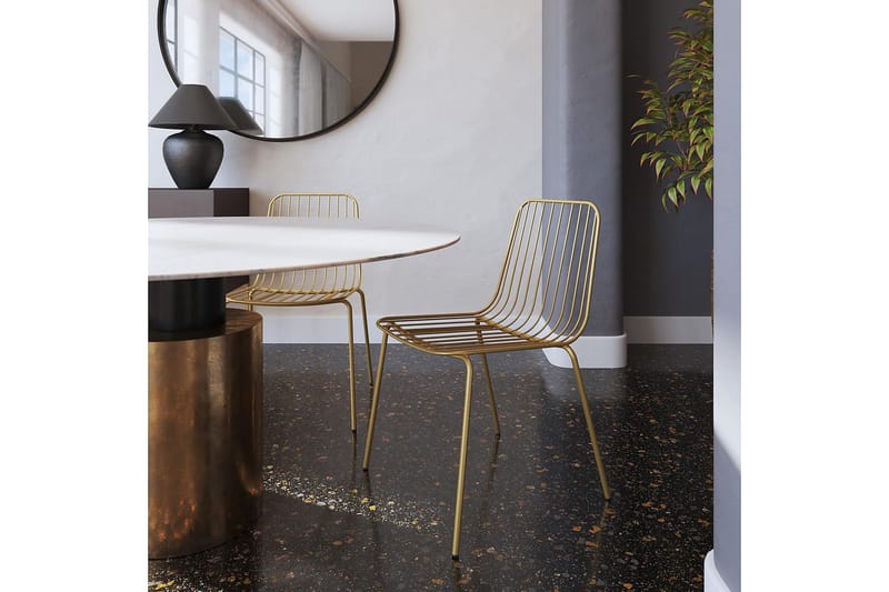 Caden Matstol Guld 2-pack - Dorel Home - Möbler - Matplats - Matstol & köksstol