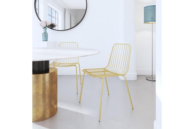 Caden Matstol Guld 2-pack - Dorel Home - Möbler - Matplats - Matstol & köksstol