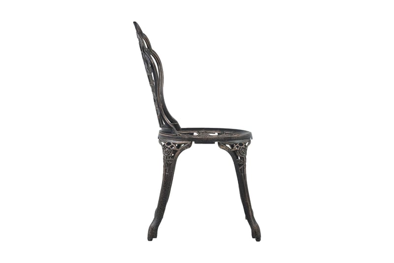 Caféstolar 2 st brons gjuten aluminium - Brun - Matstol & köksstol