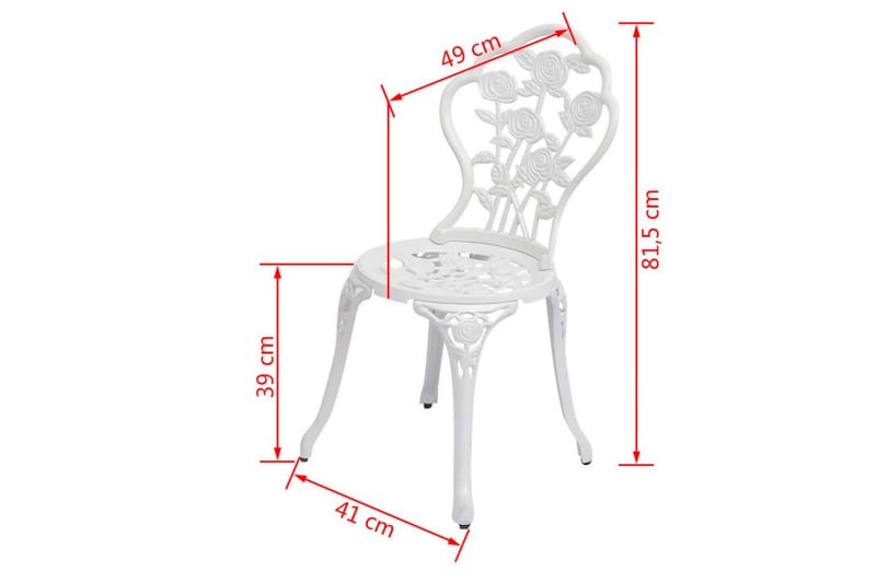Caféstolar 2 st gjuten aluminium vit - Vit - Möbler - Matplats - Matstol & köksstol