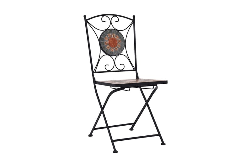 Caféstolar i mosaik 2 st orange/grå - Orange - Möbler - Matplats - Matstol & köksstol