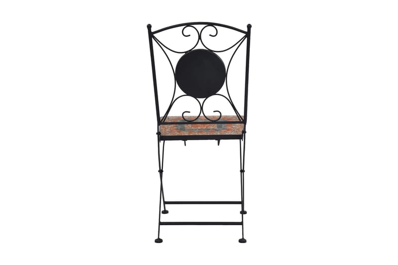 Caféstolar i mosaik 2 st orange/grå - Orange - Möbler - Matplats - Matstol & köksstol