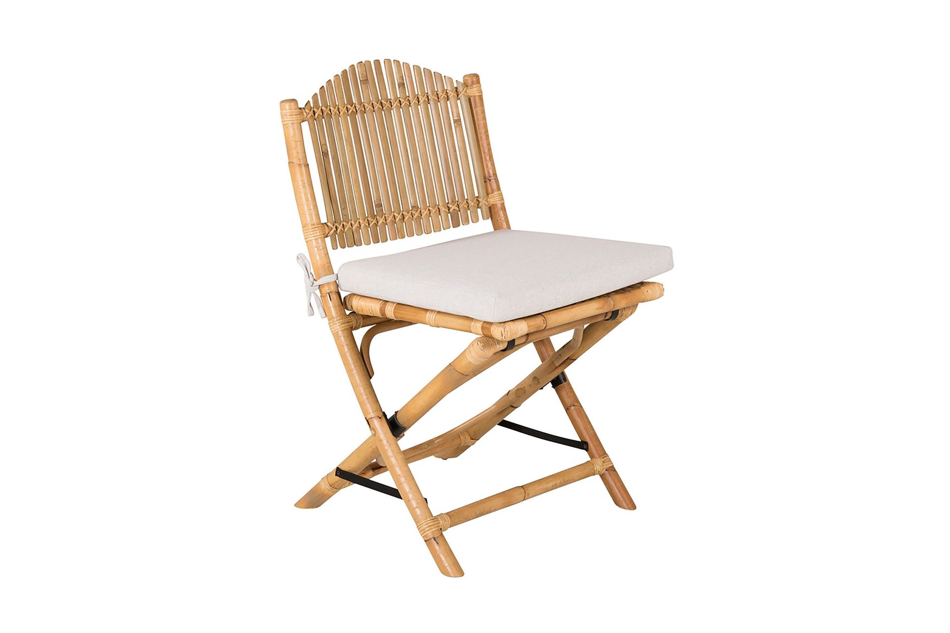 cane matstol med dyna - brun