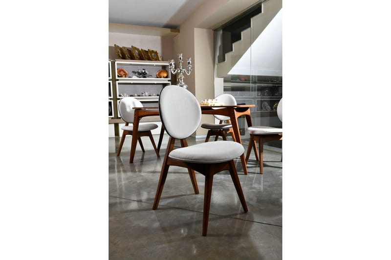 Charbel Matstol - Valnöt/Cream - Möbler - Matplats - Matstol & köksstol