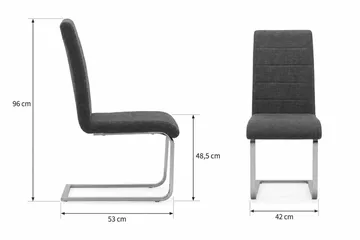 Cibus Matstol & Köksstol i Tyg med Kromben - Mörkgrå - Möbler - Matplats - Matstol & köksstol