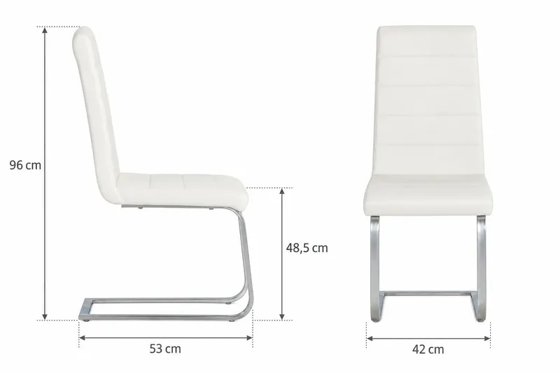 Cibus Matstol Konstläder - Vit/Krom - Möbler - Matplats - Matstol & köksstol