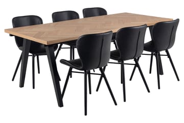 Copor Matstol i Konstläder med Träben - Svart - Möbler - Matplats - Matstol & köksstol