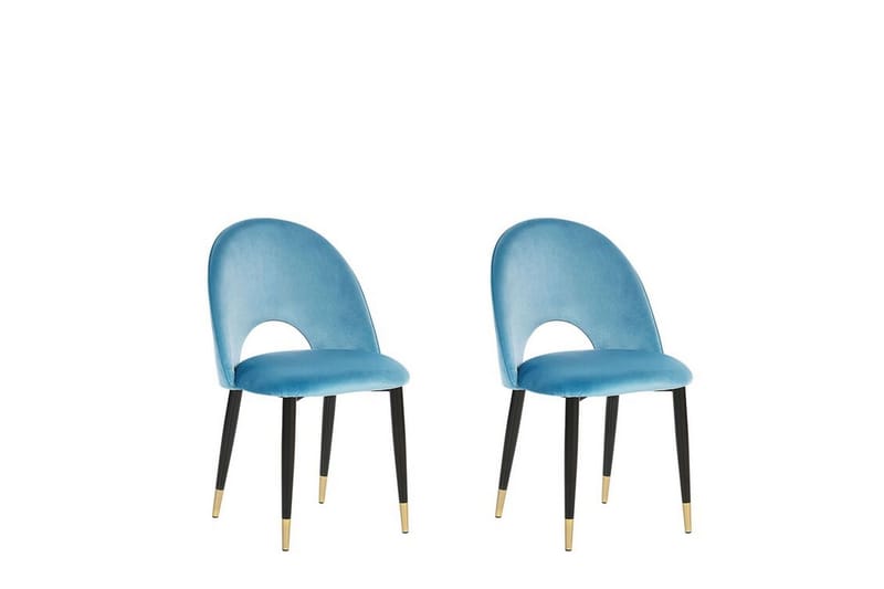 CORDES Sammetsstol 2-pack Blå - Möbler - Matplats - Matstol & köksstol