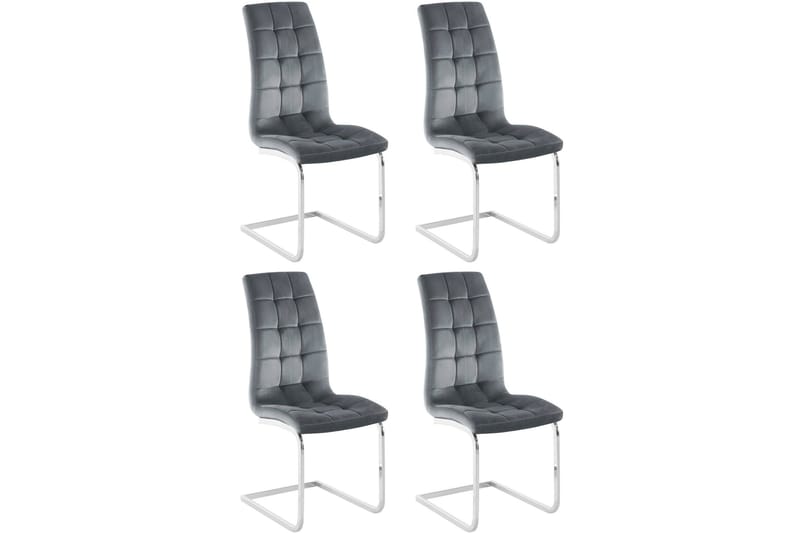 DAZEY Matstol 4-pack Sammet/Grå - Möbler - Matplats - Matstol & köksstol