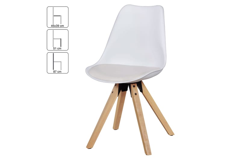 DENIESE Matstol 2-pack Vit - Möbler - Matplats - Matstol & köksstol
