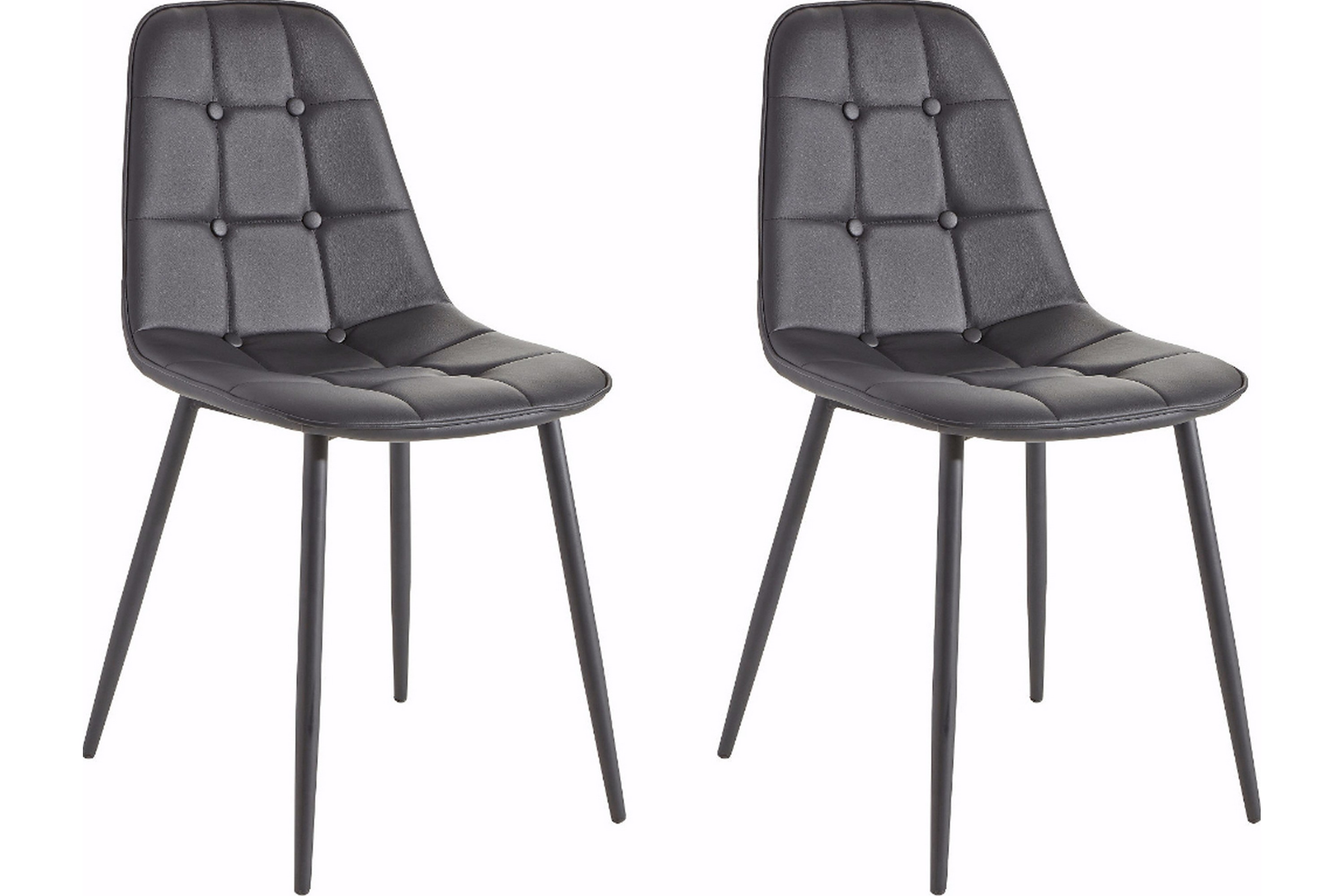 edana köksstol konstläder 2-pack svart/metall -