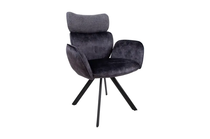 Eddy Stol med armstöd Mörkgrå Sammet
