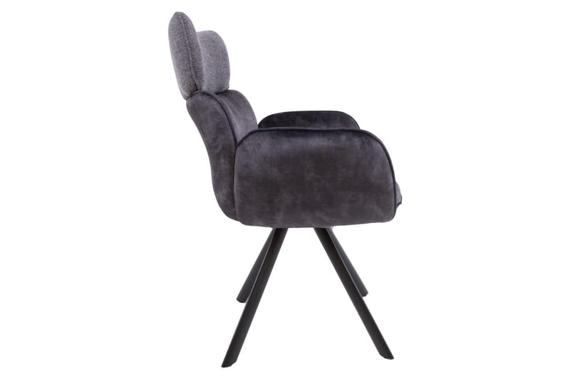 Eddy Stol med armstöd Mörkgrå Sammet - Möbler - Matplats - Matstol & köksstol