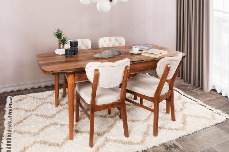 ERTONVINE Matstol Valnöt/Beige - Möbler - Matplats - Matstol & köksstol