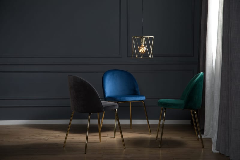 Felipe Matstol Sammet - Grå/Guld - Möbler - Matplats - Matstol & köksstol