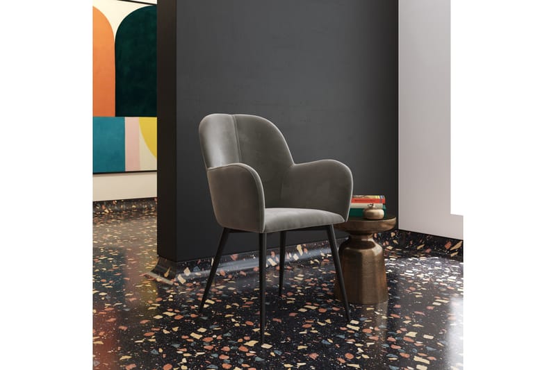 Fitz Karmstol Grå/Sammet - Dorel Home - Möbler - Matplats - Matstol & köksstol