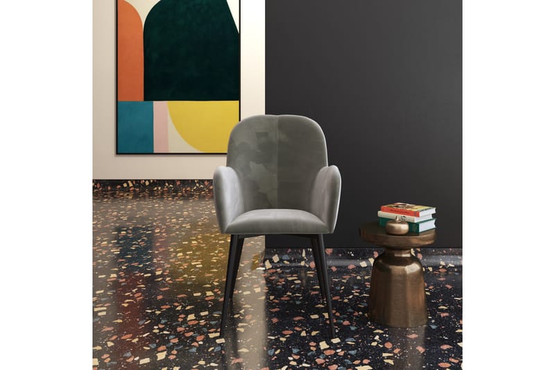 Fitz Karmstol Grå/Sammet - Dorel Home - Möbler - Matplats - Matstol & köksstol