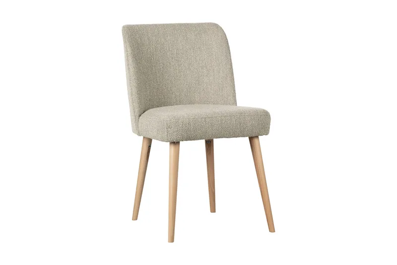 Forcea Matstol i Bouclé med Träben, Beige
