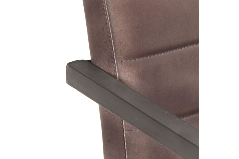 Fribärande matstolar 2 st brun äkta läder - Brun - Matstol & köksstol - Karmstolar
