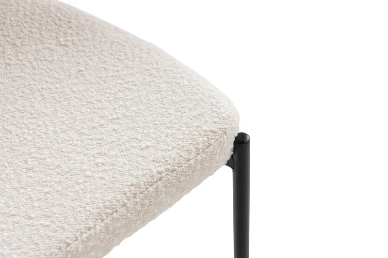 Gemmiano Stol Teddy - Vit matstol/köksstol i Boucle/Teddy med svarta metallben - Vit Teddy / Svarta ben - Möbler - Matplats - Matstol & köksstol