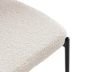 Gemmiano Stol Teddy - Vit matstol/köksstol i Boucle/Teddy med svarta metallben - Vit Teddy / Svarta ben - Möbler - Matplats - Matstol & köksstol