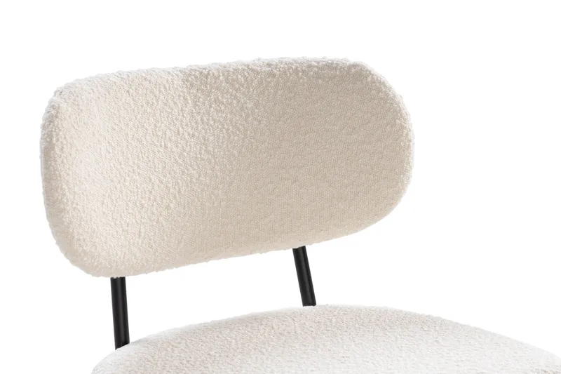 Gemmiano Stol Teddy - Vit matstol/köksstol i Boucle/Teddy med svarta metallben - Vit Teddy / Svarta ben - Möbler - Matplats - Matstol & köksstol