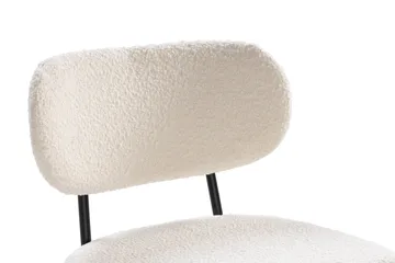 Gemmiano Stol Teddy - Vit matstol/köksstol i Boucle/Teddy med svarta metallben - Vit Teddy / Svarta ben - Möbler - Matplats - Matstol & köksstol