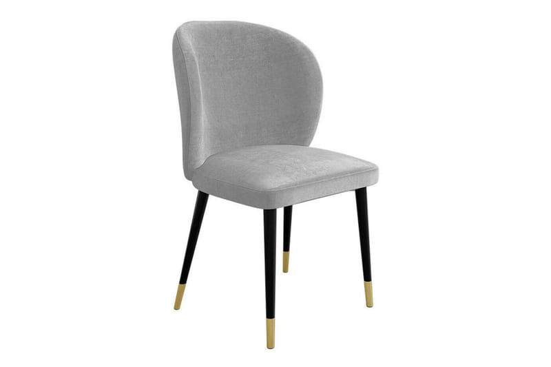 Glenarm Matstol i Sammet med Metallfinish, Ljusgrå