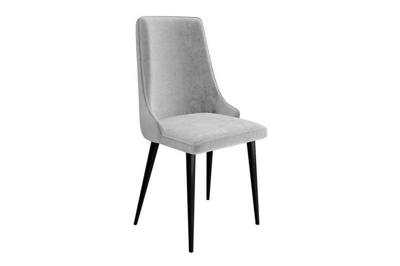 Glenarm Matstol i Sammet med Metallfinish, Ljusgrå
