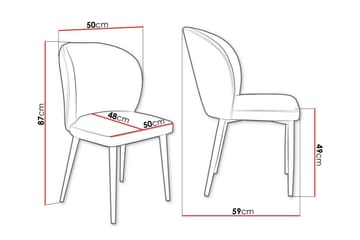 Glenarm Matstol i Sammet med Metallfinish - Ljusgrå - Möbler - Matplats - Matstol & köksstol