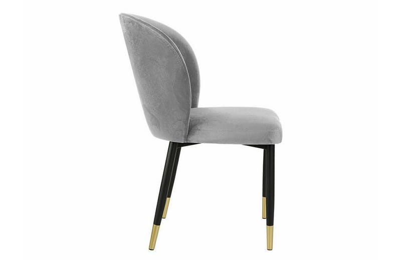 Glenarm Matstol i Sammet med Metallfinish - Ljusgrå - Möbler - Matplats - Matstol & köksstol