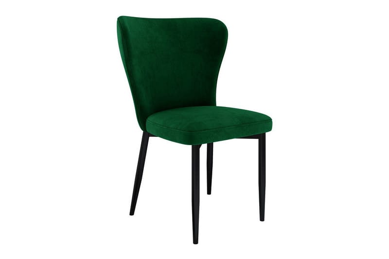 Glenarm Matstol i Sammet med Metallfinish, Smaragdgrön