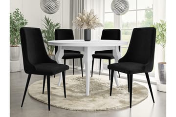 Glenarm Matstol i Sammet med Metallfinish - Svart - Möbler - Matplats - Matstol & köksstol