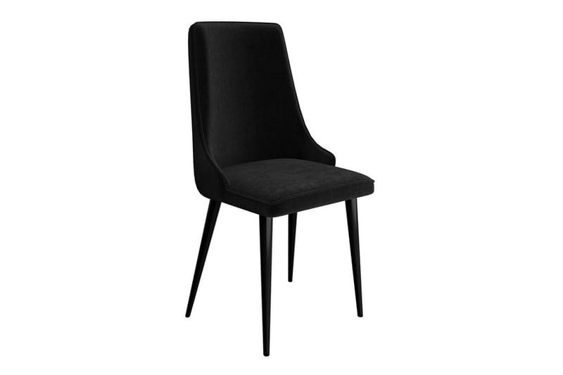 Glenarm Matstol i Sammet med Metallfinish, Svart