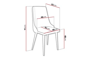 Glenarm Matstol i Tyg med Metallben - Dammrosa - Möbler - Matplats - Matstol & köksstol