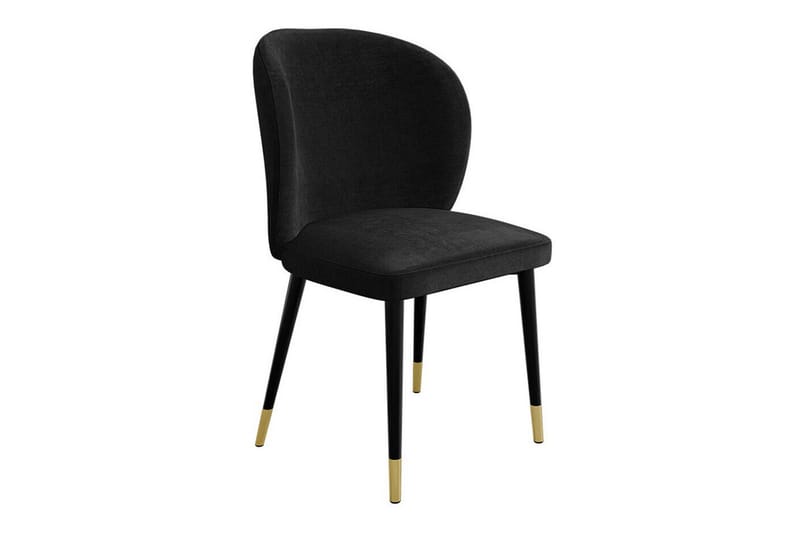 Glenarm Matstol i Tyg med Metallben, Svart