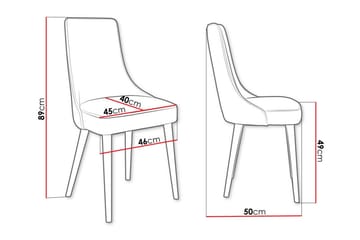 Glenarm Matstol i Tyg med Träben - Beige|Svart - Möbler - Matplats - Matstol & köksstol