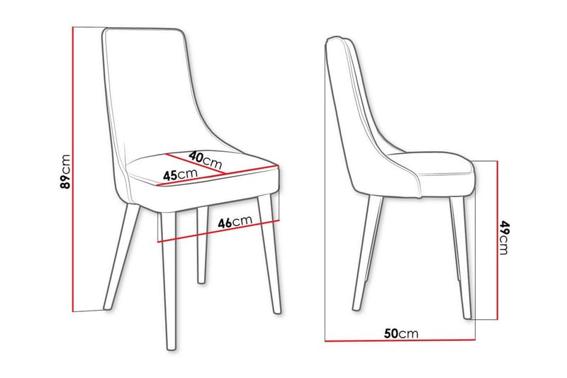 Glenarm Matstol i Tyg med Träben - Beige|Svart - Möbler - Matplats - Matstol & köksstol