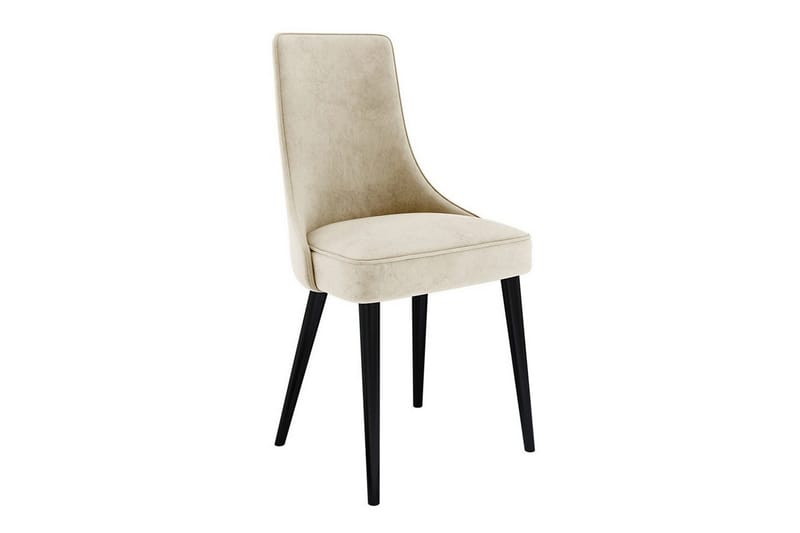 Glenarm Matstol i Tyg med Träben, Beige|Svart