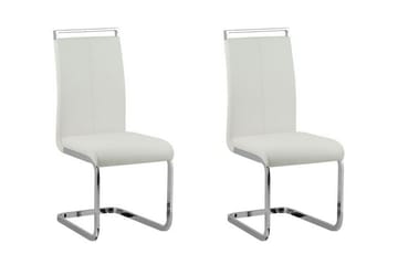 Greedin Matstol i Konstläder med Metallstativ - Vit - Möbler - Matplats - Matstol & köksstol