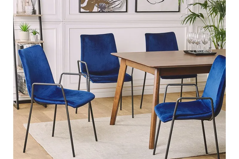 Jeffsy Matstol 2-pack - Sammet/Mörkblå - Möbler - Matplats - Matstol & köksstol