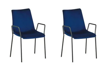 Jeffsy Matstol 2-pack - Sammet/Mörkblå - Möbler - Matplats - Matstol & köksstol